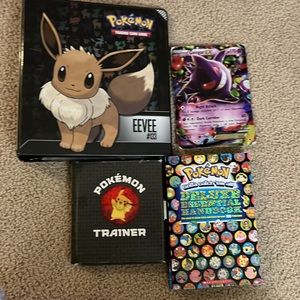 Pokemon card + folder + book and small box